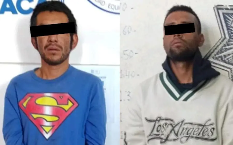 Dos sujetos acusados de cometer un robo a vivienda son presentados tras ser detenidos por autoridades en San Pablo Huixtepec.