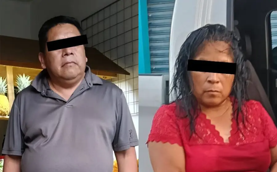 La fotografía muestra a la pareja, un hombre y una mujer, detenidos por ser los presuntos responsables de narcomenudeo.