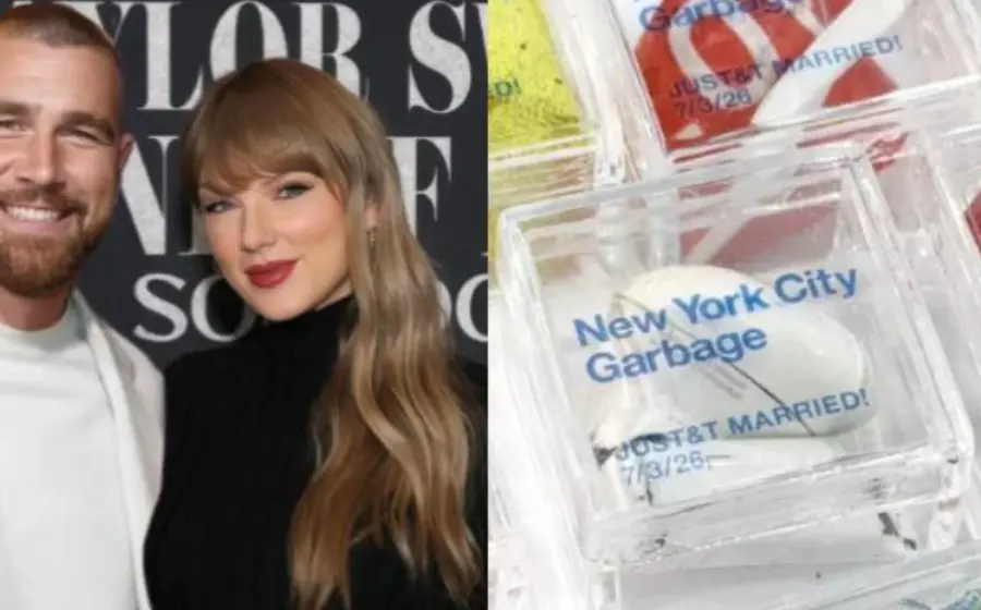 Fans de Taylor Swift y Travis Kelce compran supuesta basura de su boda, vendida en línea como recuerdos exclusivos del evento.