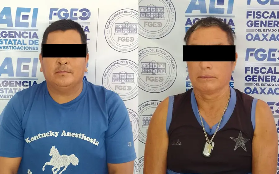 Los dos presuntos responsables de un homicidio ocurrido en San Sebastián Coatlán, detenidos más de 21 años después del crimen.