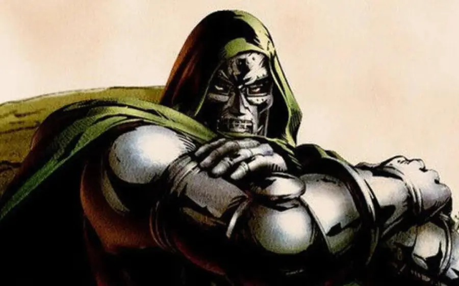El imponente y futurista trono del villano Doctor Doom que fue mostrado en un evento especial en Shanghái antes de su aparición.