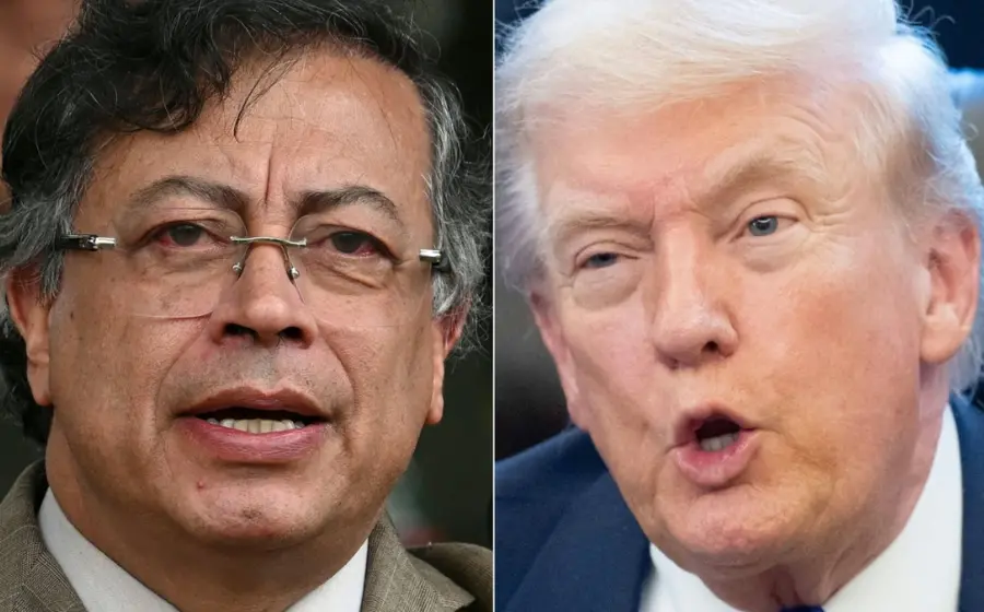 Una ilustración que representa la llamada telefónica entre Gustavo Petro y Donald Trump, un evento que genera alta expectativa a nivel internacional.