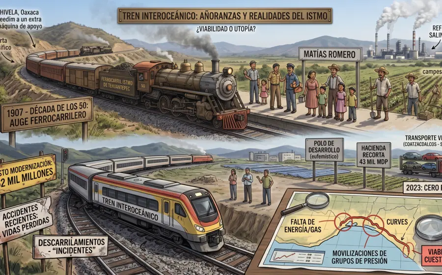 Imagen ilustrativa de un tren de pasajeros en su recorrido, representando las aventuras y problemáticas del transporte ferroviario abordadas en el artículo.