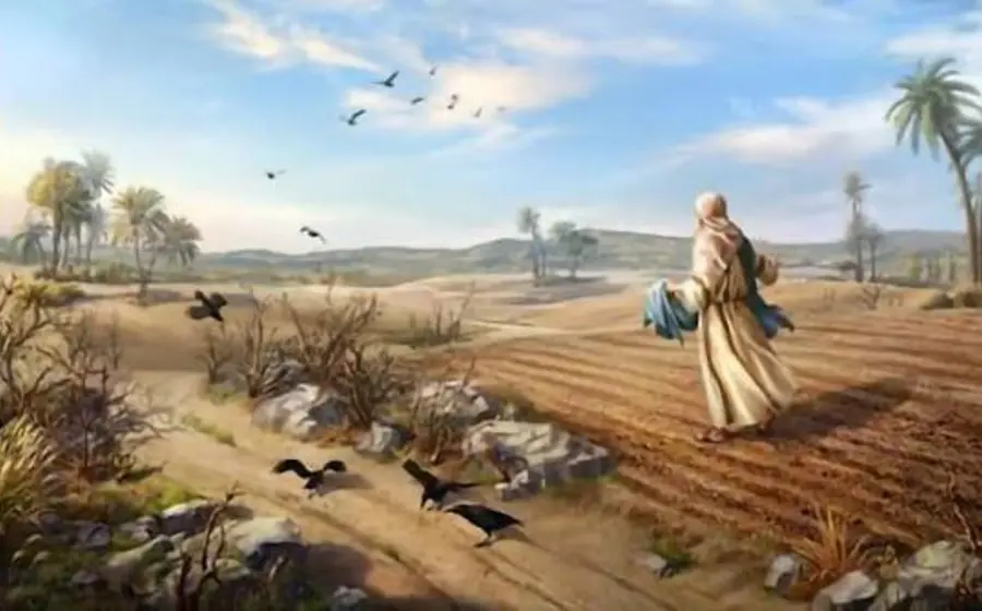 Ilustración de Jesús enseñando sobre la importancia de ser como la tierra fértil, preparada para recibir y hacer florecer el mensaje del Reino.