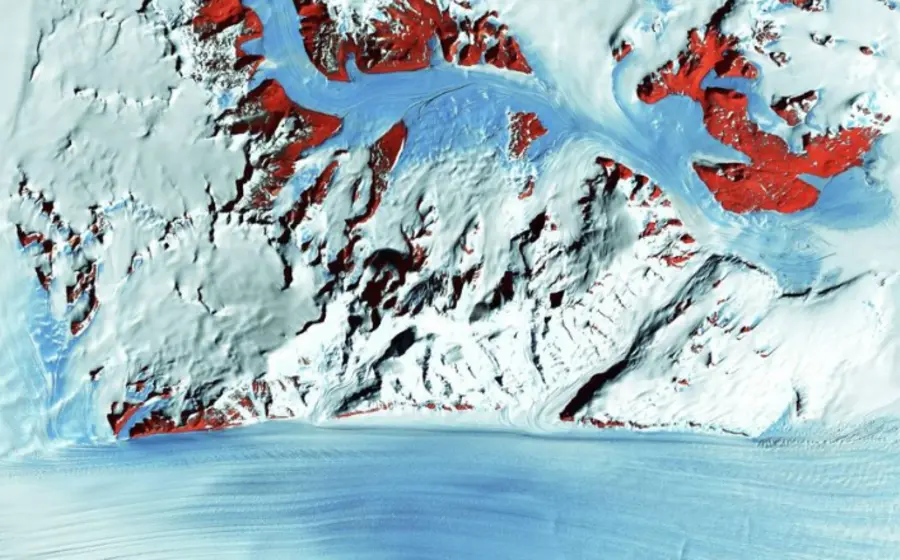 Ilustración científica que muestra las ondas del manto terrestre que, según un descubrimiento, habrían provocado la era de hielo en la Antártida.