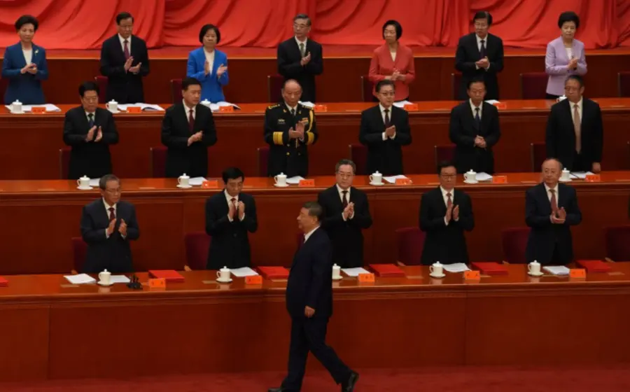 El presidente de China, Xi Jinping, durante su participación en la ceremonia del 105º aniversario del Partido Comunista.