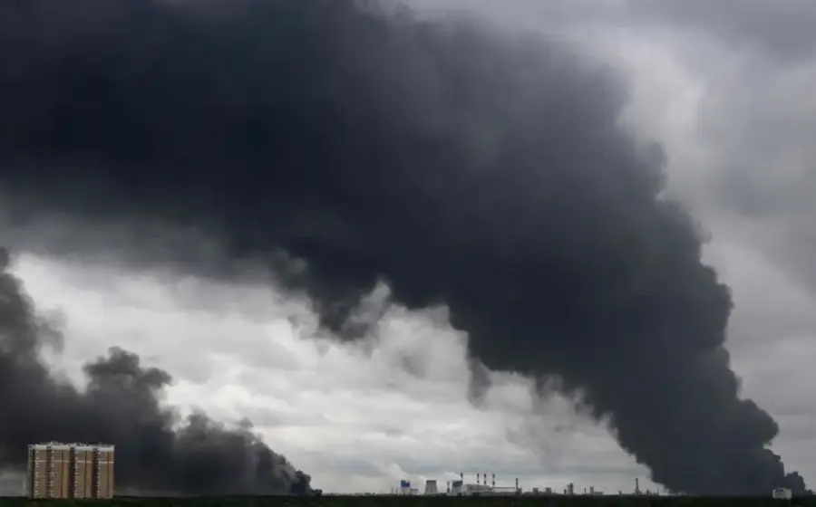 La refinería de Kapotniya sufrió daños e incendios severos.
