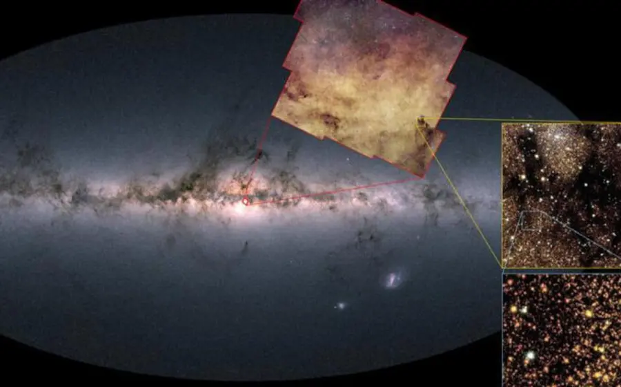 Mostró el bulbo galáctico con un mosaico de más de 60 millones de estrellas.