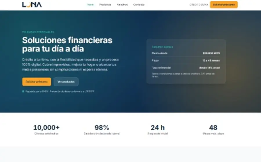 ¿Crédito instantáneo y con calidez humana? CREDITO LUNA usa IA avanzada para que dejes de sufrir por la inflación y los trámites lentos.