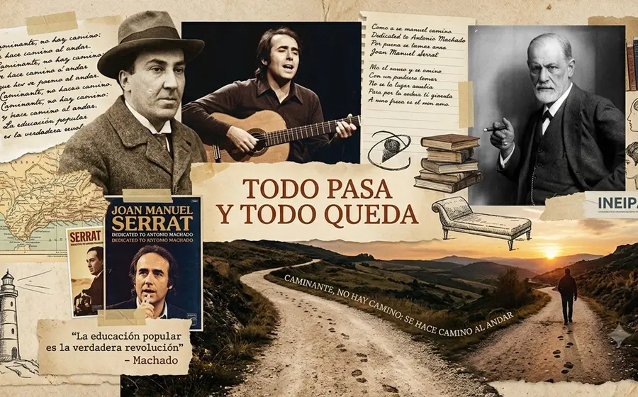 El cantautor catalán Joan Manuel Serrat, compositor de la icónica canción Cantares que inspira la reflexión del artículo 'Todo pasa y todo queda'.