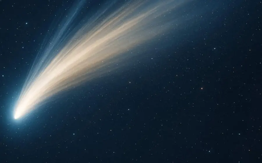 Ilustración del cometa interestelar 3I/ATLAS, cuyo origen se estima en una nube fría con un pasado más antiguo que la Tierra.