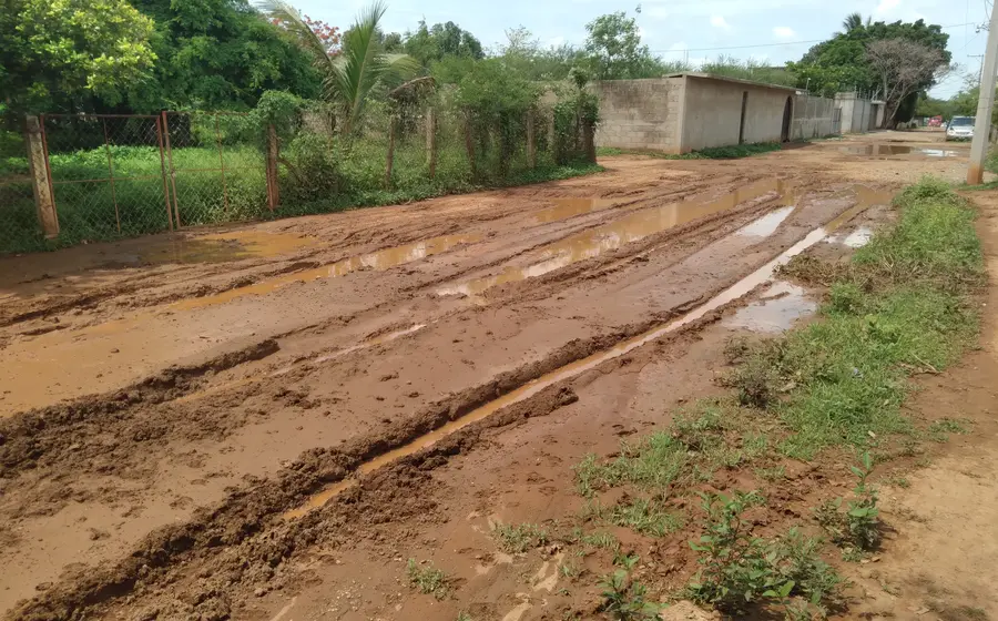 Acumulación de basura y agua estancada en una zona ribereña, creando un foco de infección y criadero ideal para la reproducción de mosquitos.