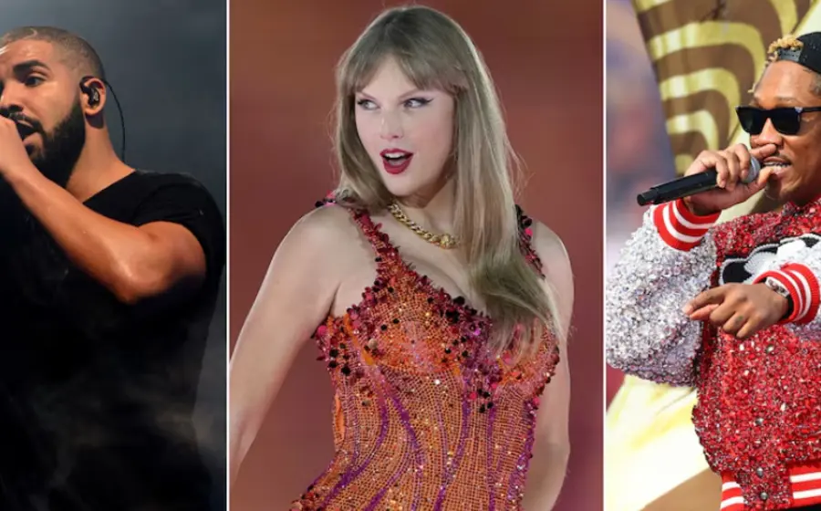 El rapero Drake, quien se convirtió en el artista más escuchado de todos los tiempos, superando a Taylor Swift y Bad Bunny en reproducciones.