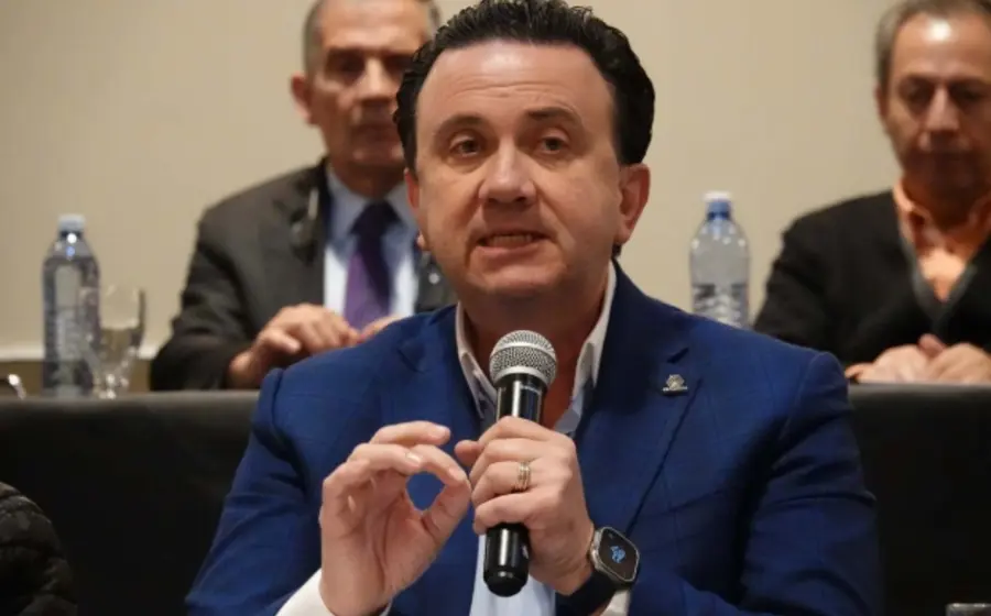Juan José Sierra Álvarez, presidente de Coparmex, en una fotografía de retrato durante la presentación de la estrategia para fortalecer a las mipymes.