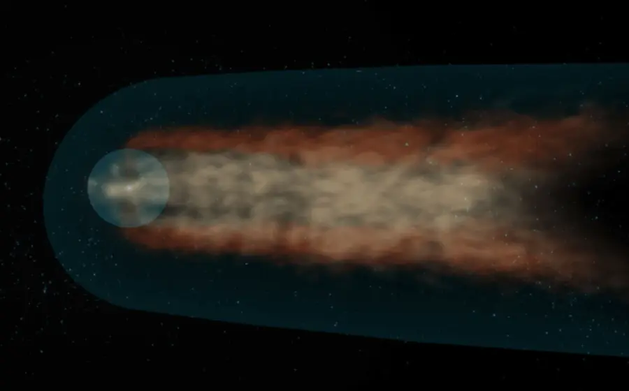 Ilustración del hallazgo de restos de una supernova en la Antártida, lo que confirma la llegada de material estelar a la Tierra.