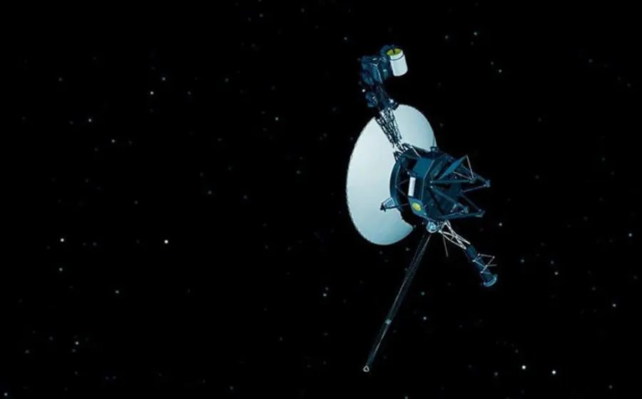 Ilustración de las naves espaciales Voyager explorando la frontera del Sistema Solar, la heliosfera que funciona como un escudo cósmico para la Tierra.