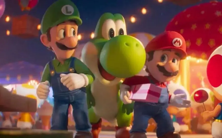 Imagen promocional de la nueva aventura de Super Mario Galaxy, la película que rompió la barrera de los mil millones de dólares en la taquilla mundial.