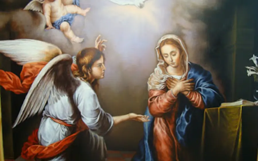 El Ángel Gabriel anunció a la Virgen María que concebiría y daría a luz a un hijo.