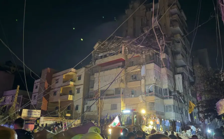 Vista de los suburbios de Beirut tras los ataques reanudados por Israel contra un bastión de Hezbolá, a pesar de una tregua.