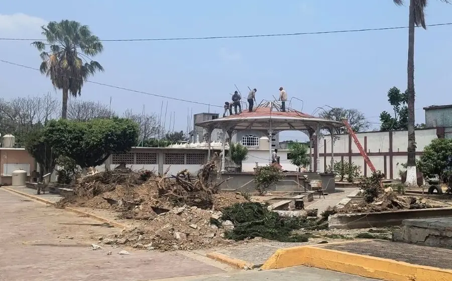 El Ayuntamiento destruyó áreas verdes para construir una cancha techada.