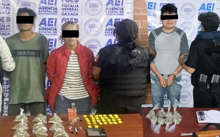 Los detenidos y la droga asegurada quedaron a disposición de la autoridad ministerial.