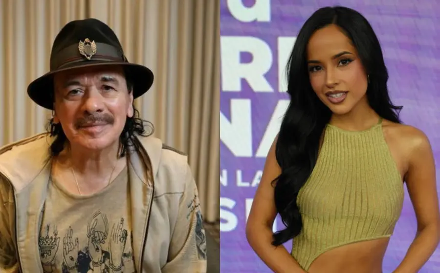 Los artistas Carlos Santana y Becky G en una imagen promocional de su colaboración 'Mi gran amor', canción que denuncia las redadas migratorias.
