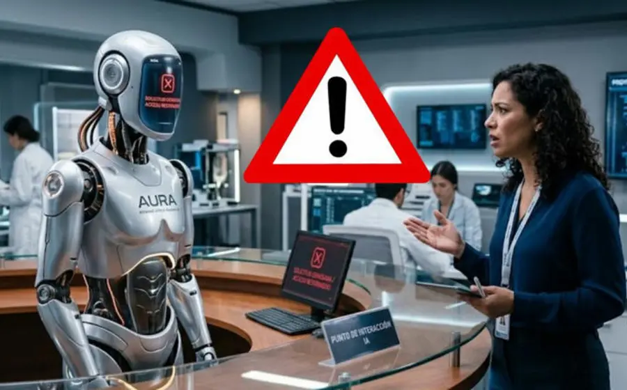 Ilustración que representa los filtros de seguridad de los modelos de inteligencia artificial como ChatGPT, Claude y Gemini, que tienen límites estrictos.