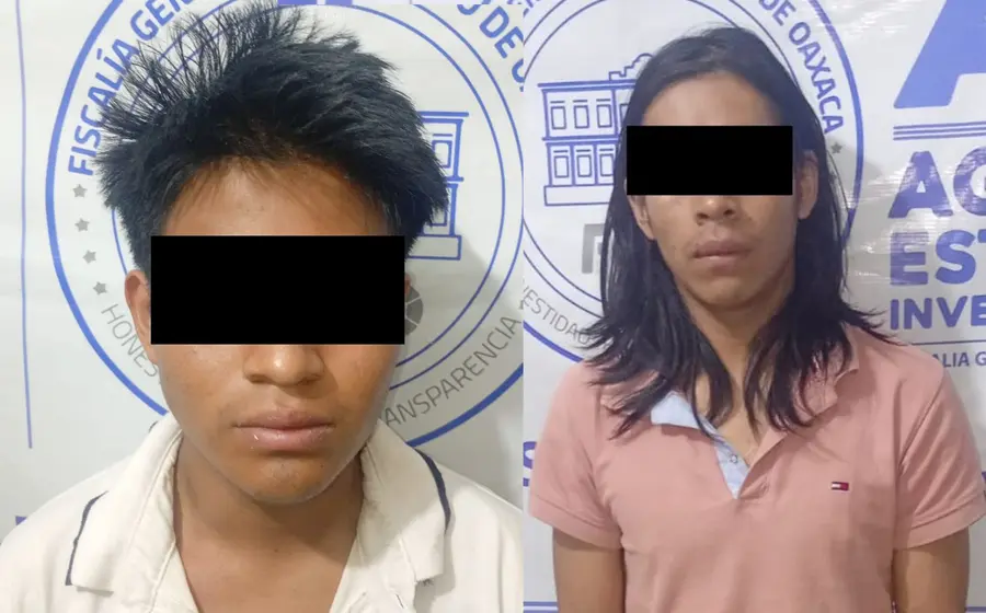 Fotografía de dos de las cinco personas detenidas por delitos contra la salud, tras ser capturadas en posesión de armas y drogas.