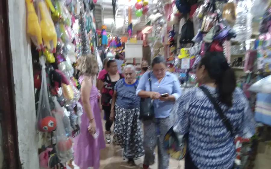 Comerciantes del Istmo de Tehuantepec en sus locales, con la expectativa de un repunte de ventas por los festejos del Día de las Madres.