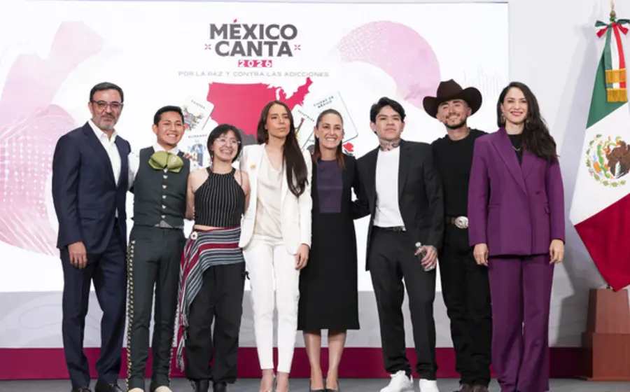 Cartel oficial de la convocatoria México Canta por la Paz y contra las Adicciones 2026, anunciando la gran final en el Auditorio Nacional.