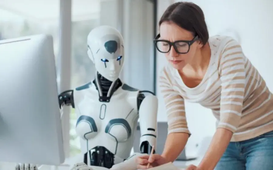 Ilustración conceptual sobre el impacto de la inteligencia artificial generativa en el futuro del empleo, donde uno de cada cuatro trabajadores enfrenta su exposición.