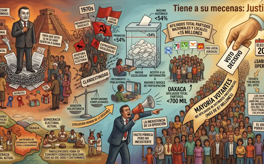 Una imagen conceptual que ilustra la idea de un mito desmovilizador, representando cómo ciertas creencias pueden frenar la participación ciudadana y social.