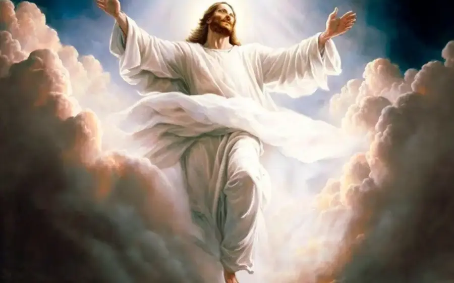 Una imagen religiosa que ilustra a Jesucristo como nuestro Paráclito y Defensor ante el Padre, tema central de los puntos homiléticos del artículo.