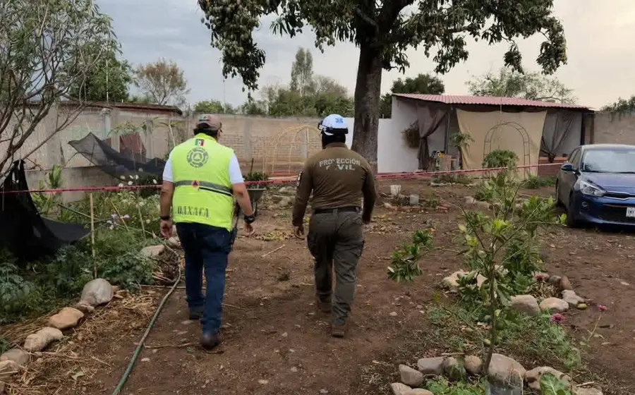 Escena del trágico percance en el barrio San Lucas, Cuilápam de Guerrero, donde una mujer falleció tras ser alcanzada por un rayo.