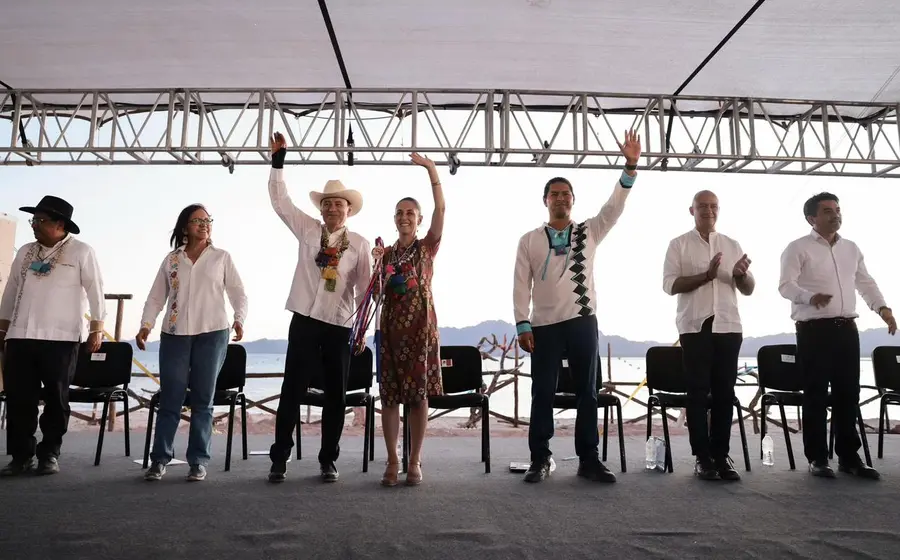 Claudia Sheinbaum promete desarrollo con justicia para el pueblo Seri-Comca’ac durante la inauguración del Acueducto Seri en Sonora.