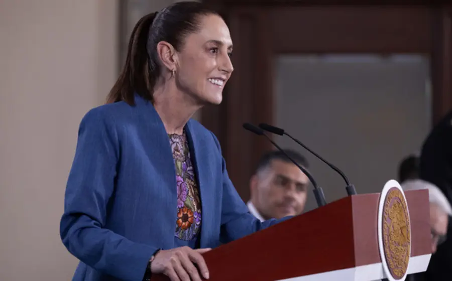 Claudia Sheinbaum en conferencia de prensa informando sobre la reducción histórica de homicidios y las más de 54 mil detenciones al crimen organizado.