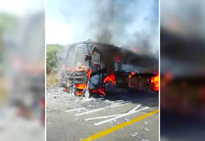 Autobús incendiado