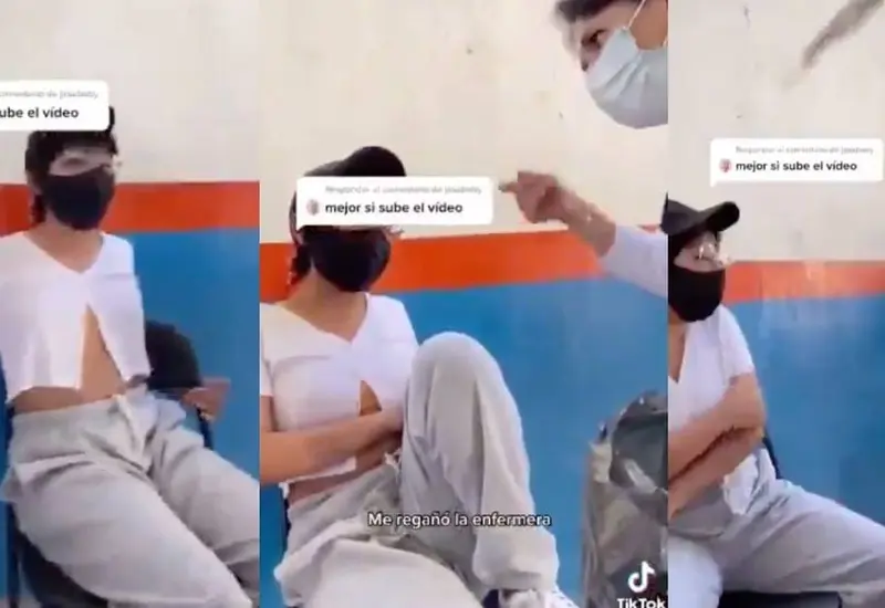 Una enfermera se molestó con una joven que no se dejaba aplicar la vacuna anticovid.