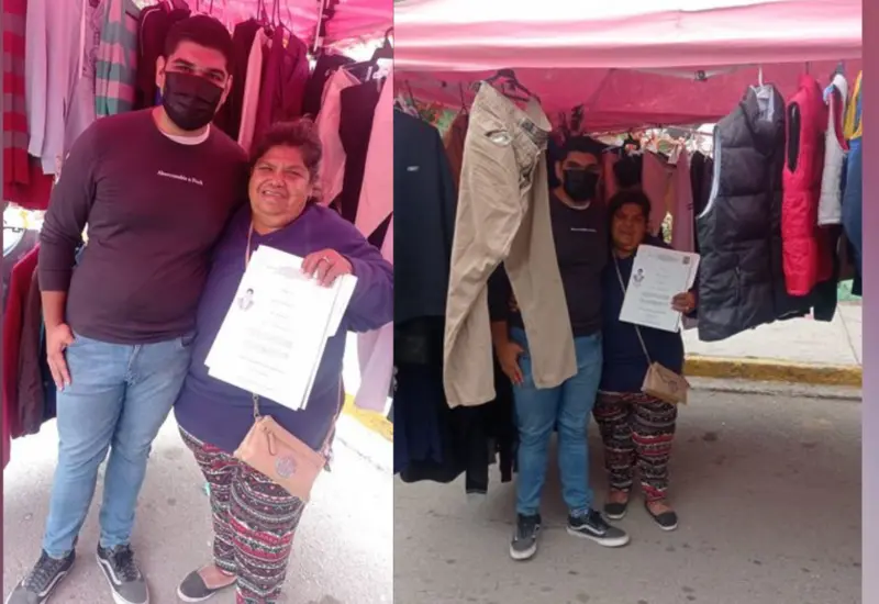 Joven ingeniero y su madre