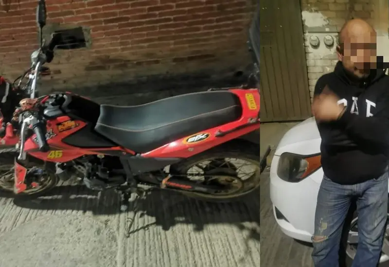 Sujeto y moto robada