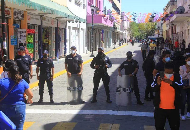 Bloqueo policial en el centro histórico