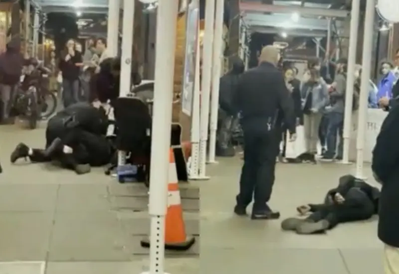 Policía golpea a indigente