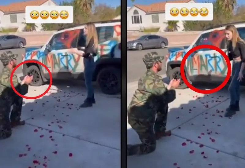 Soldado pidiendo matrimonio