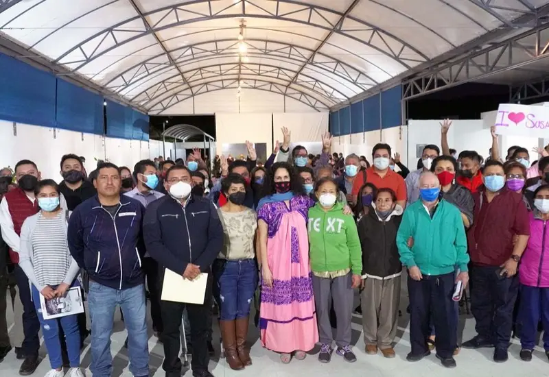 Susana Harp y migrantes