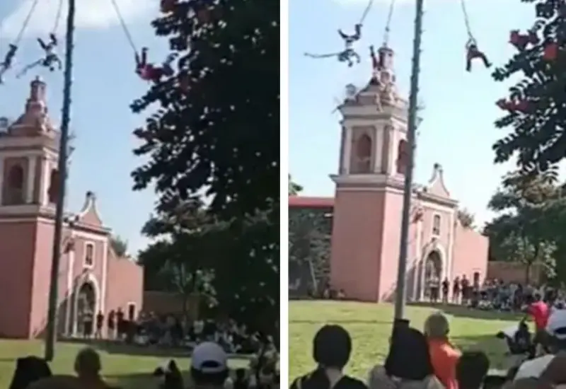 El accidente ocurrió durante los festejos previos a la celebración de los fieles difuntos, frente al templo de Huaquechula.