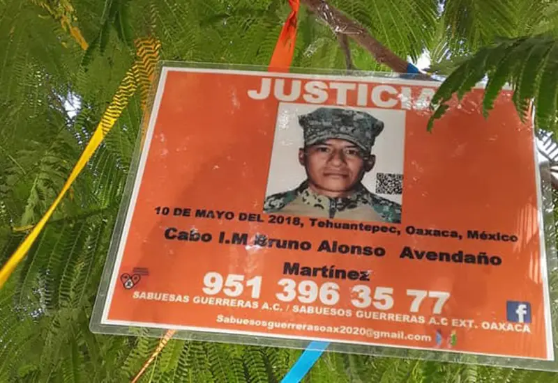 Con la colocación del árbol de la esperanza, familiares de personas desaparecidas mantienen activa la exigencia de búsqueda y el regreso a casa de sus seres queridos. (Sabuesas Guerreras Oaxaca) 