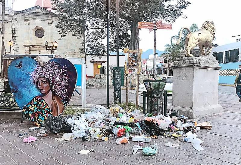  La acumulación de basura se pudo ver en el Paseo Juárez El Llano.
