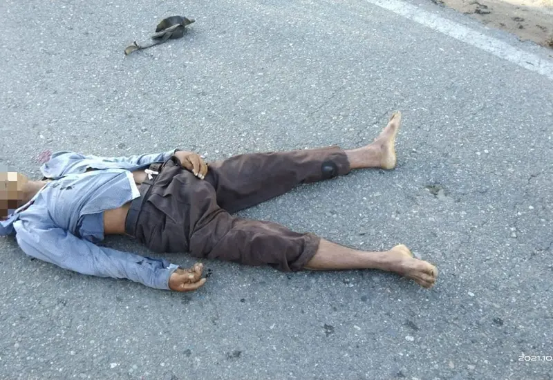 Persona atropellada sobre carretera