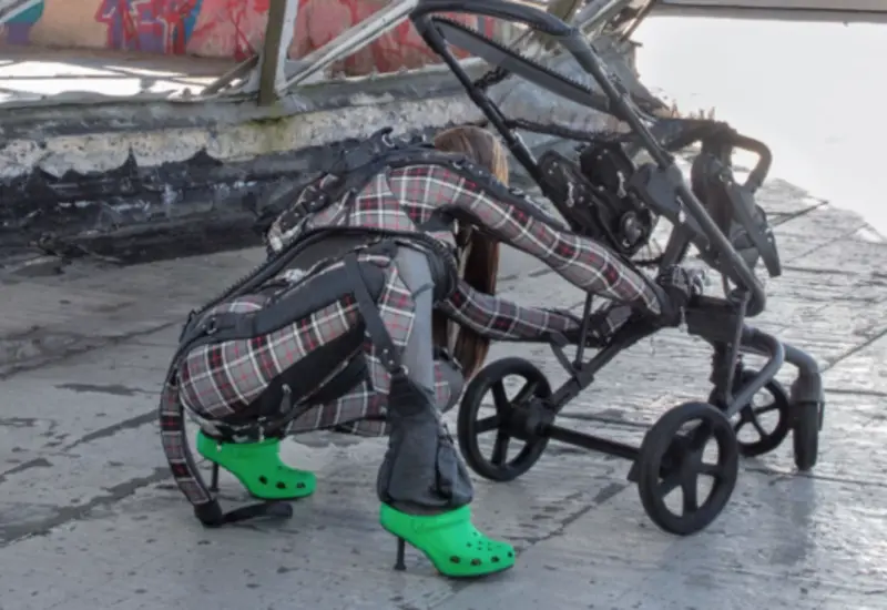 Las Croc mules de Balenciaga presentan un tacón de 80 mm que representa una medida cómoda para este tipo de calzado asociado con tus momentos de relajación.
