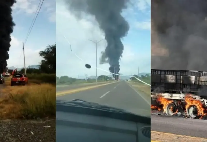 En videos publicados en redes sociales se observa una enorme columna de humo que alcanzó varios metros de altura y que provocó pánico en los conductores que transitaban por ahí.